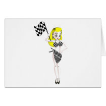 Blonde Flag Girl cards