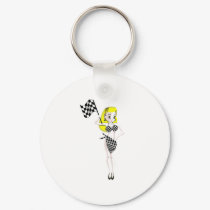 Blonde Flag Girl keychains