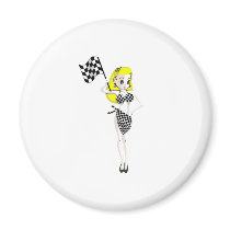 Blonde Flag Girl magnets