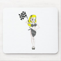 Blonde Flag Girl mousepads by scooterfun Blonde Flag Girl mousepads