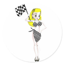 Blonde Flag Girl stickers by scooterfun Blonde Flag Girl stickers