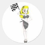 Blonde Flag Girl Sticker