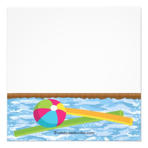 Blonde Girl Birthday Pool Party Invitation