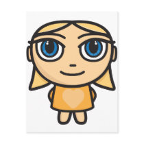 Blonde Girl Character in Yellow  Post Card