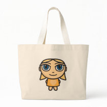 Blonde Girl Character in Yellow Tote Bag