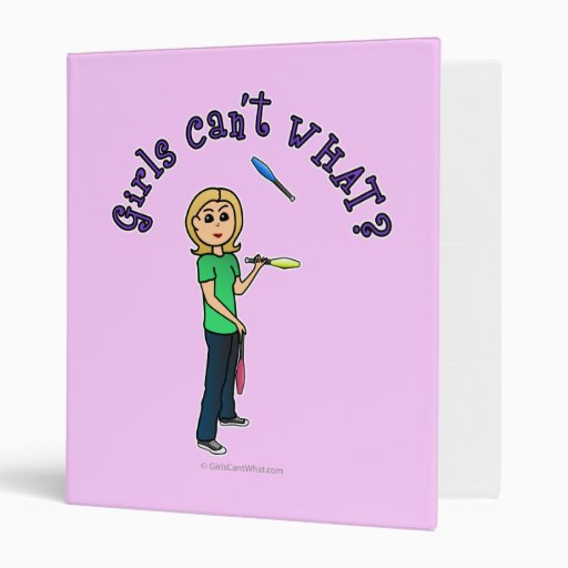 Blonde Girl Juggler 3 Ring Binders