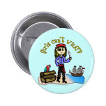 Blonde Girl Pirate Button
