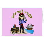 Blonde Girl Pirate Greeting Cards