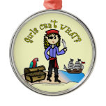 Blonde Girl Pirate Christmas Ornaments