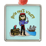 Blonde Girl Pirate Christmas Tree Ornaments
