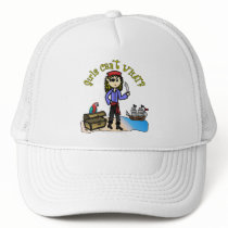 Blonde Girl Pirate Mesh Hats