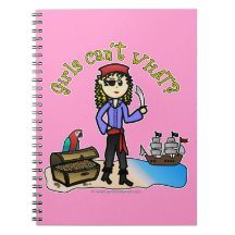 Blonde Girl Pirate Spiral Note Book