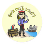 Blonde Girl Pirate Stickers