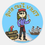 Blonde Girl Pirate Stickers