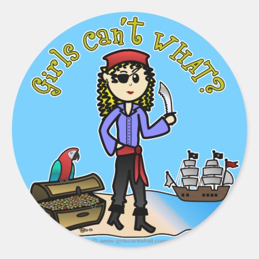 Blonde Girl Pirate Stickers