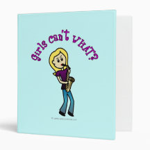 Blonde Girl Playing Saxophone 3 Ring Binder