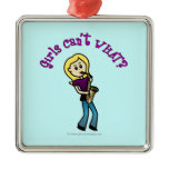 Blonde Girl Playing Saxophone Christmas Tree Ornament