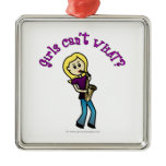 Blonde Girl Playing Saxophone Christmas Tree Ornaments