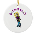 Blonde Girl Playing Saxophone Christmas Tree Ornaments
