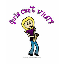 Blonde Girl Playing Saxophone t-shirts