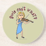Blonde Girl Playing Violin Beverage Coasters