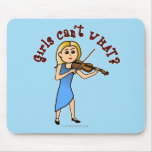 Blonde Girl Playing Violin Mouse Pads