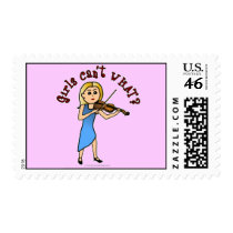 Blonde Girl Playing Violin postage