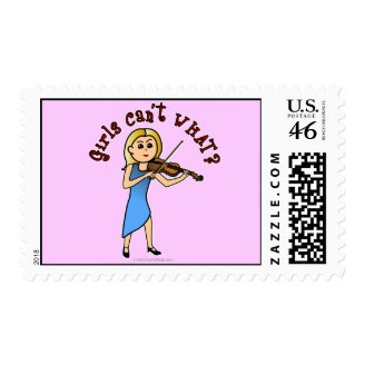Blonde Girl Playing Violin Postage Stamp