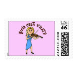Blonde Girl Playing Violin Postage Stamp