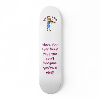 Blonde Girl Playing Violin Skate Board