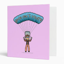 Blonde Girl Sky Diver 3 Ring Binder