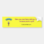 Blonde Girl Sky Diver Bumper Sticker