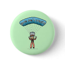 Blonde Girl Sky Diver Pinback Buttons