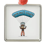 Blonde Girl Sky Diver Christmas Tree Ornament
