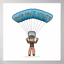 Blonde Girl Sky Diver Poster