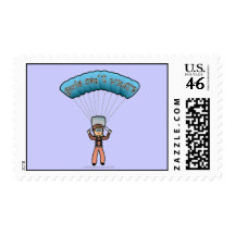 Blonde Girl Sky Diver Stamp