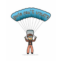 Blonde Girl Sky Diver t-shirts