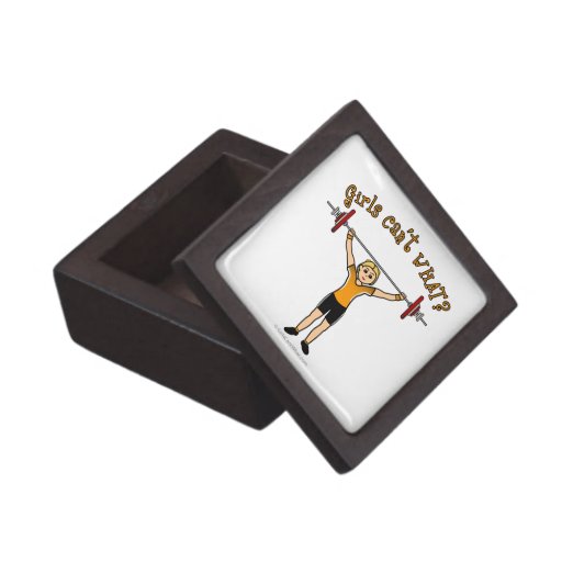 Blonde Girl Weightlifting Premium Jewelry Box