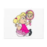 blonde girl yellow dress postcard