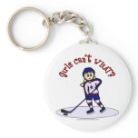 Blonde Girls Hockey Player Keychains
