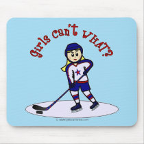Blonde Girls Hockey Player Mouse Pad
