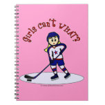 Blonde Girls Hockey Player Notebook