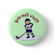 Blonde Girls Hockey Player Pin