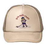 Blonde Girls Hockey Player Trucker Hat