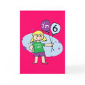 Blonde Girls I'm 6 6th Birthday card