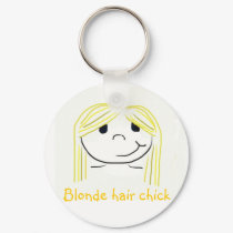 Blonde hair chick keychains