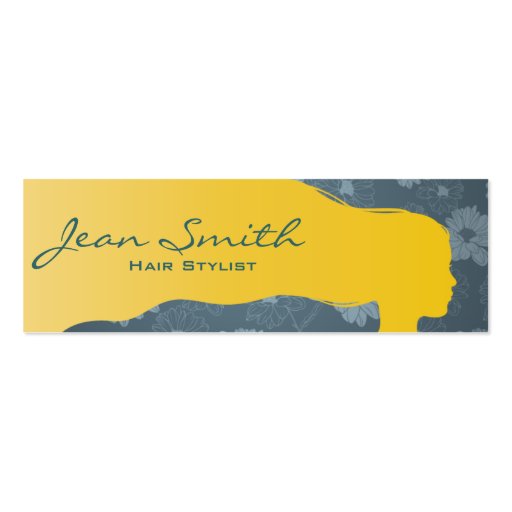 Blonde Hair Girl Hair Stylist Mini Business Card (front side)
