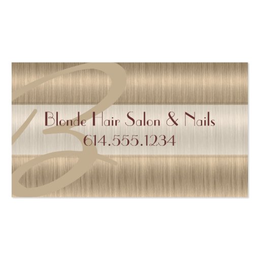 Blonde Hair Salon Stylist Unique Business Cards (front side)