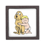 blonde haired boy with big dog premium jewelry box