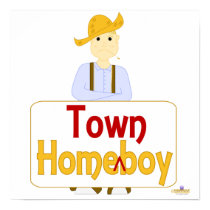 Blonde Haired Frowning Farmie Brown Pants HomeTown posters